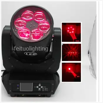 

E-2pcs lyre beam 6*40w rgbw quad bee eye zoom moving head dj stage light