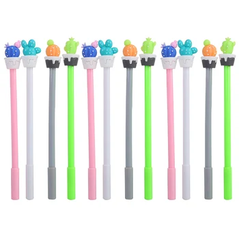 

12pcs Practical Creative Durable Cartoon Portable Signature Pen Gel Pen Writing Pen Neutral Pen