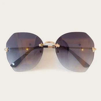 

Rimless Sunglasses Women 2019 Luxury Brand Fashion Designer Shade Mirror UV400