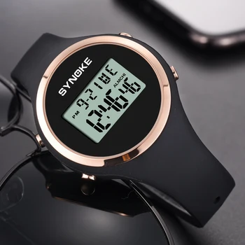 

SYNOKE Fashion Women's Watch Sports Silicone Strap LED Waterproof Stop Watch Alarm Clock students Ladies Watch Relogio Feminino