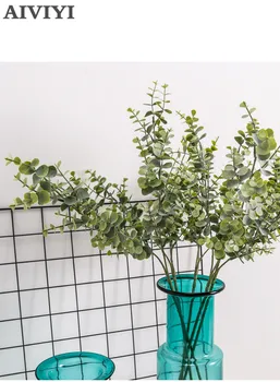 

3 fork eucalyptus home decor living room christmas garden decoration artificiales artificial plants for home decor fake