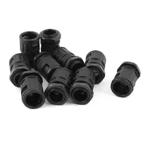 Uxcell AD15.8 PG11 Пластик гибкий круглый шланговый кабель разъем черного цвета 10 шт