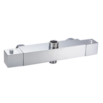 

Square Chrome Thermostatic Exposed Shower Bar Mixer Brass Diverter Valve Bath Faucet Diverter Valve