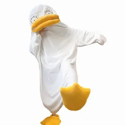 Lovers Pajamas Game Cosplay White Yellow Black Big Mouth Duck Robe Women Cartoon Cloak Thick Flannel Loungewear Women's Homewear