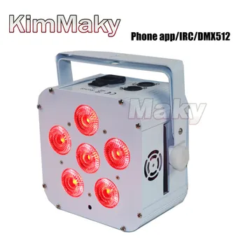 

1pieces Pro Smart Mobile phone Wifi software control 6x18W cube Quad LED Par battery wireless uplights