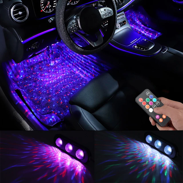 Lot de 4 lumières d'ambiance LED USB pour intérieur de voiture