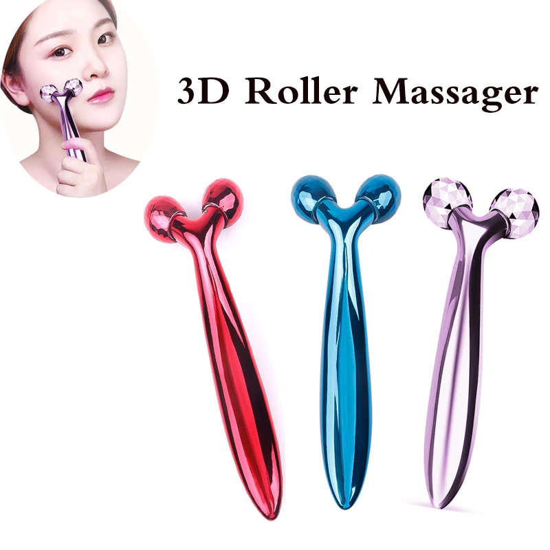3D Roller Massager Facial Massage Portable Face Lift Handheld Y Shape Wrinkle Remover Face-lift Full Body Relaxation Tool |