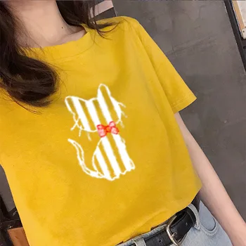 

Print T Shirt Women Gray Harajuku Ullzang Fashion T-shirt Graphic Cute Cartoon White