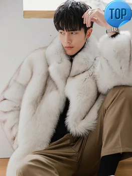 

new Real 2020 Fur Coat Men Winter Jacket Natural Fox Fur Coat High Quality Warm Jackets Coats 18289 KJ3312