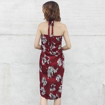 

Summer Women's Skirt Irregular Split Bag Hip Folral Printed Chiffon Slim Bohemian Skirt