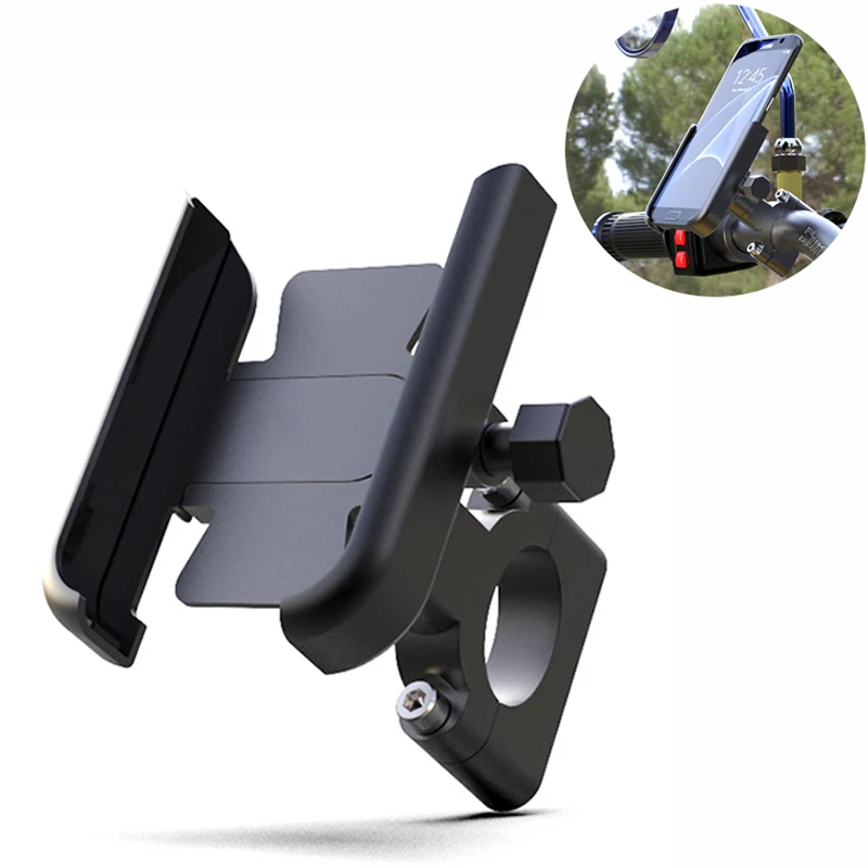 Soporte de teléfono para manillar de bicicleta y motocicleta, accesorio de aleación de aluminio para teléfono inteligente de 4-7 pulgadas, GPS, 20-30mm