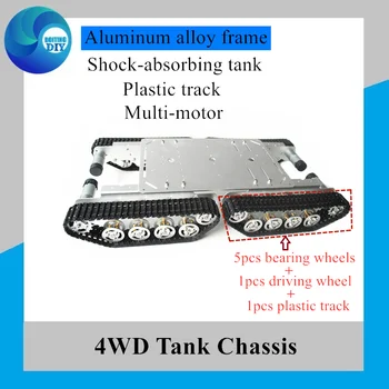 

TS600 4WD Shock Absorber Tank Chassis with Aluminum Alloy Frame for Arduino Experiment Platform Robot Project