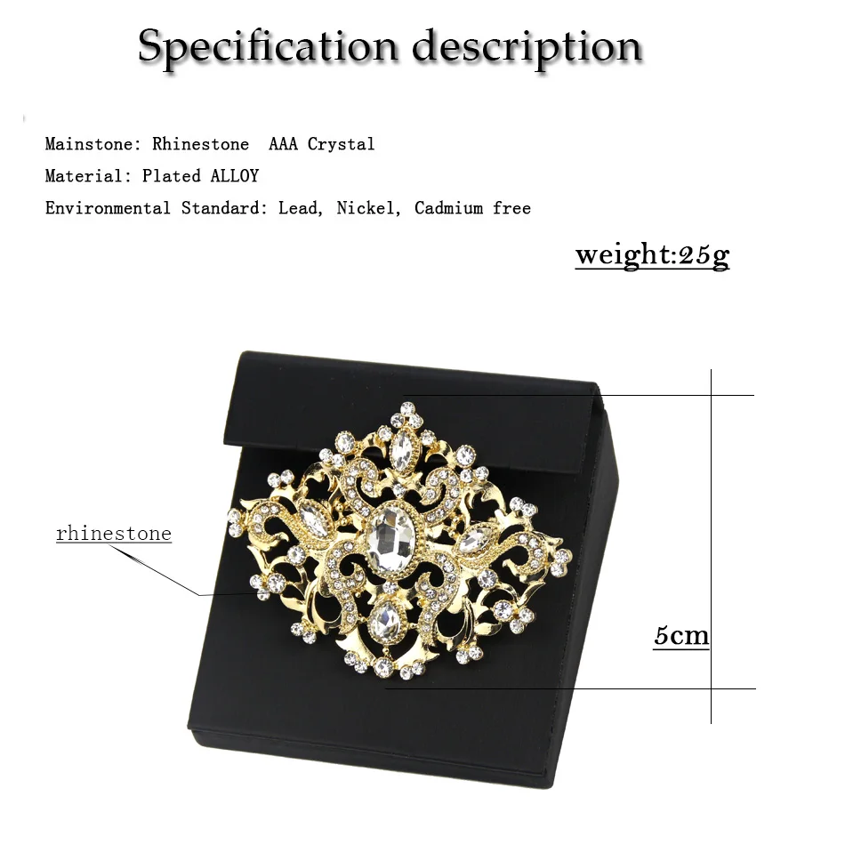 Flower Crystal Brooch Pins - Arabic Caftan Brooches Pin Women Fashion  Jewelry