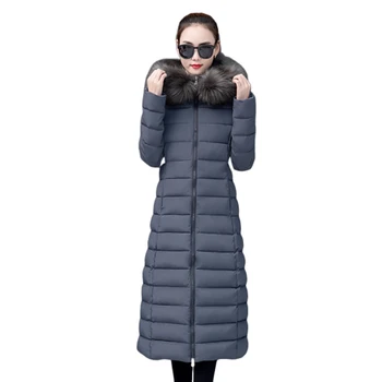 

new Fashion Winter Coat Women Jackets Thick Down Parkas Big Fur Hooded Cotton Long Coats Warm Windbreaker Female Outwear coat