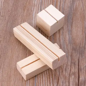 

1PC Bevel Natural Wood Memo Clips Photo Holder Clamps Stand Card Desktop Message Crafts