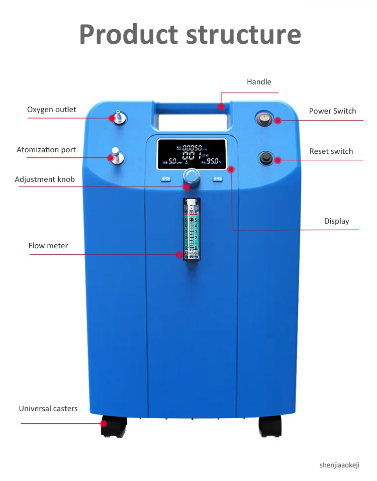 Home 5L Oxygen generator KJR-Y51 oxygen making machine Portable Oxygenator with atomization function for 2 people to use 220v