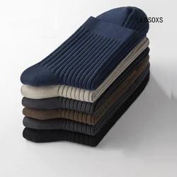 Men Cotton Socks Set 5 Pairs Black Medium Socks Male Business Socks Sports Breathable Long Socks Comfort Large Man Socks Hose