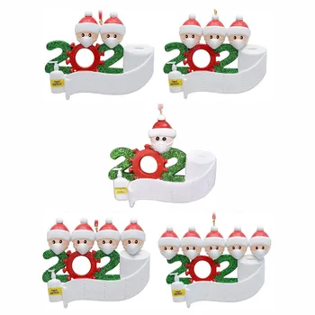 

2020 Quarantine Christmas Decoration Personalized Hanging Pendants Pandemic -Social Party Distancing Santa Claus DIY Ornament