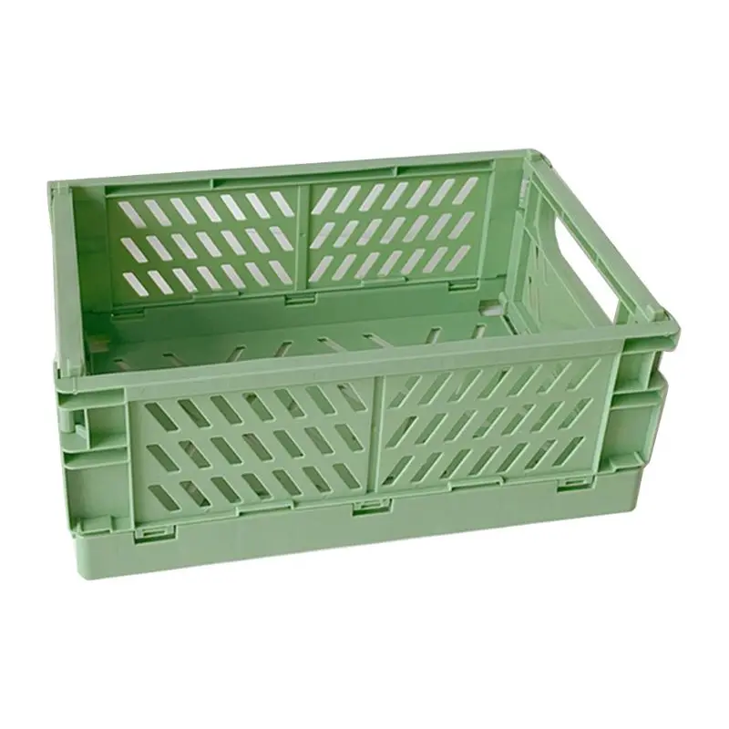 Collapsible Crate Plastic Folding Storage Box Basket Utility Cosmetic Container Desktop Holder Home Use