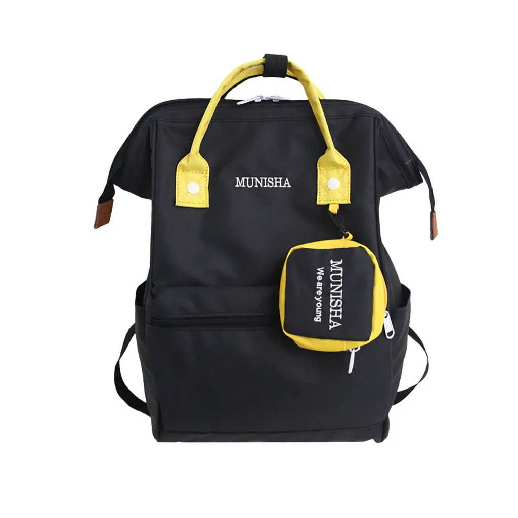 

Women Hot Canvas Backpacks Color Waterproof School Bags for Teenagers Girls Laptop Backpacks Patchwork Backpack New 2019 Au12