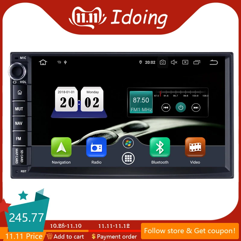 Flash Deal Idoing 2Din Android 9.0 7"PX5 4G+64G 8 Core Universal Car GPS DSP Radio Player IPS screen Navigation Multimedia Bluetooth 2 din 0 Flash Deal Idoing 2Din Android 9.0 7"PX5 4G+64G 8 Core Universal Car GPS DSP Radio Player IPS screen Navigation Multimedia Bluetooth 2 din 0