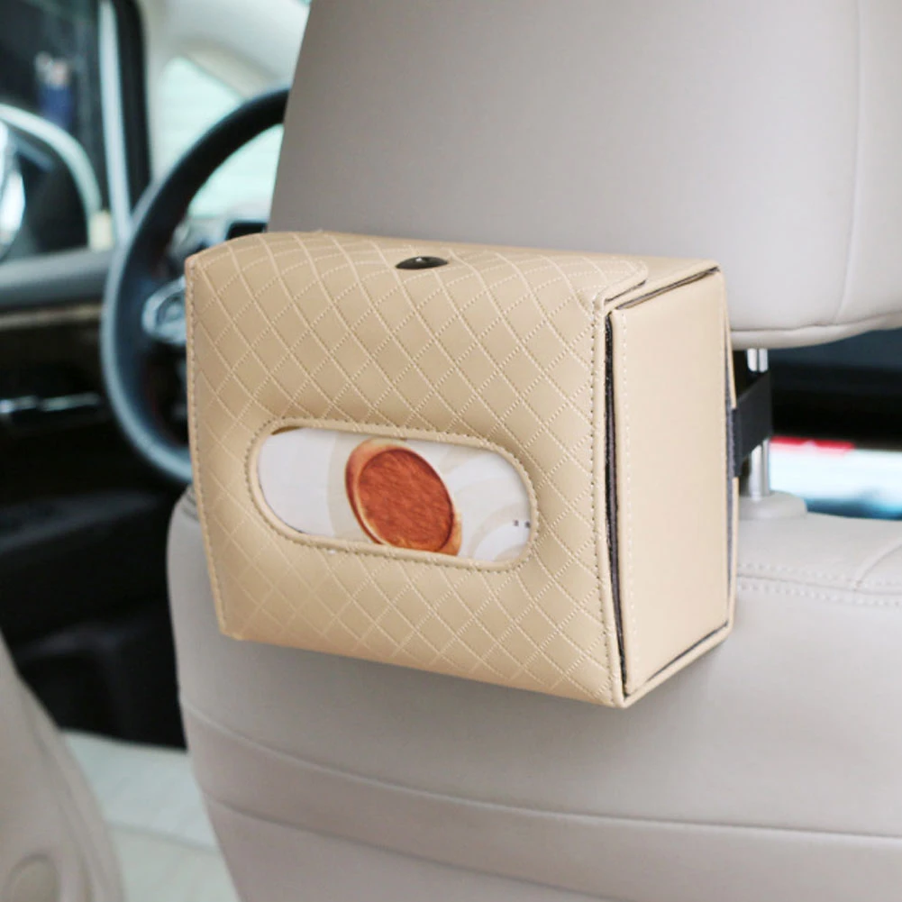 Стильный подголовник для автомобильного сиденья, солнцезащитный козырек, крепление из искусственной кожи, чехол-держатель