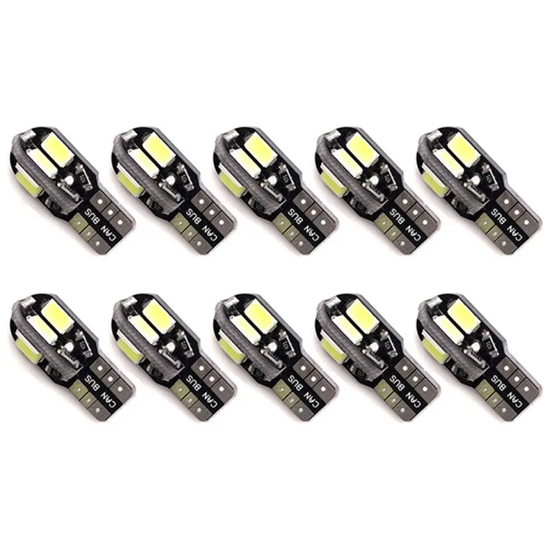 10 шт. 8 SMD 5630 Светодиодный Canbus автомобильные парковочные огни W5W 194 8SMD 5730 светодиодный фонарь для номерного знака Автомобильный Клин задние боковые лампы для чтения