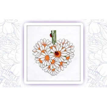 

014 set for embroidery with a cross Astrea 'chamomile heart. June '34x37 cm