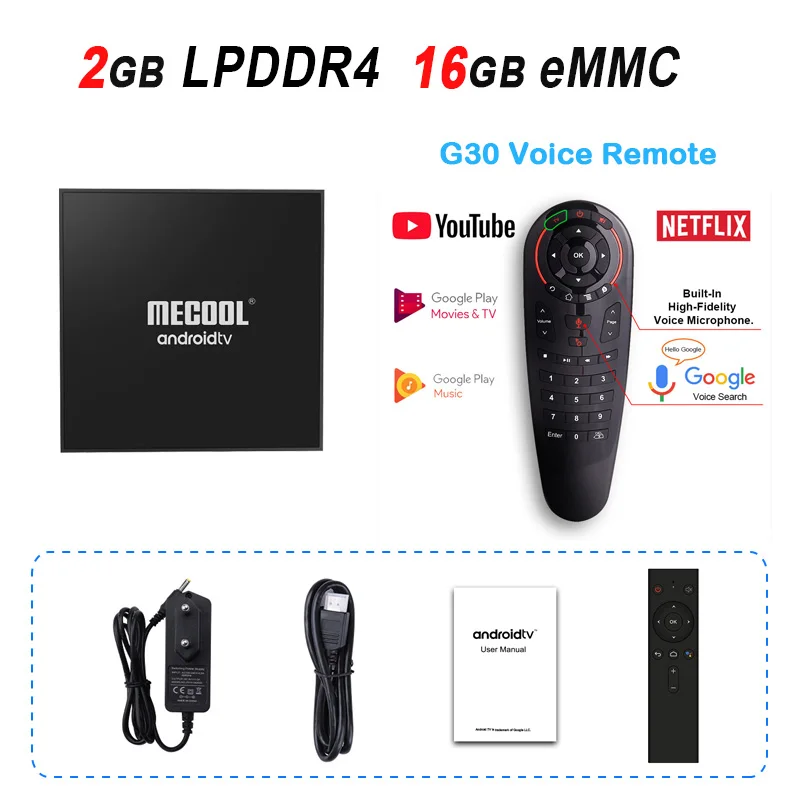 MECOOL KM9 Pro Классический Android 9,0 tv Box Google Сертифицированный Amlogic S905X2 2GB DDR4 16GB 2,4G Wifi BT4.0 медиаплеер телеприставка - Цвет: 2GB 16GB G30