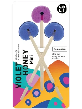 

Caramel with superfoods LO-LI "Violet honey mini", sugar-free, 24 gr