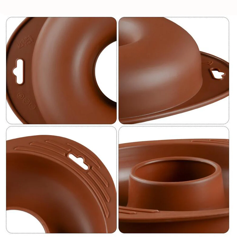 Silicone Donut Mold Creative Cake Mold DIY Baking Mould Kitchen Baking Supplies Tools for Home Bakery Daily Use (Coffee)