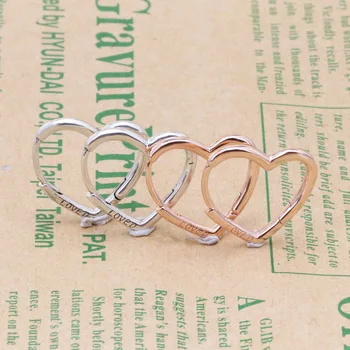 

Original 925 Sterling Silver Earring Rose Gold Asymmetric Hearts Of Love Earrings For Women Wedding Gift Fashion Jewelry