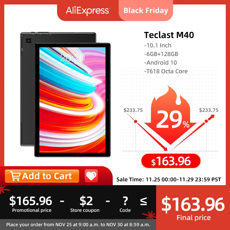 Teclast M40 планшет на Android 10 восемь ядер экран 1 дюйма 6 ГБ + 128 | Компьютеры и офис
