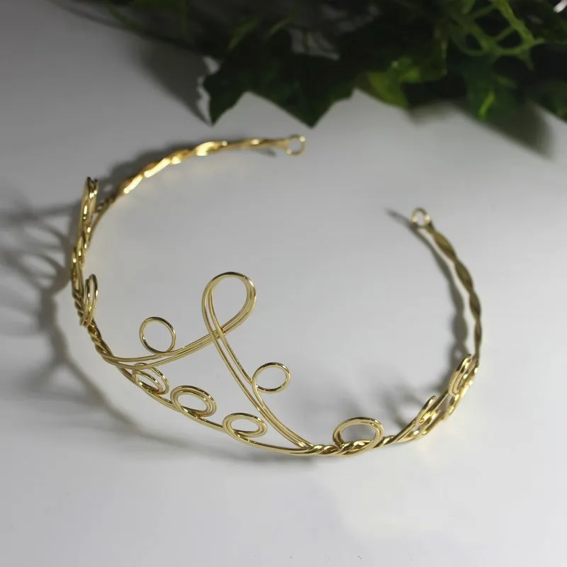 

Crown Head Bands Metal Nickel free Rack plating Hair Band Adjustable Hairwear Base Setting DIY Jewelry Handmade Making