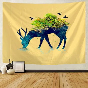 

Elk and tree tapestry Indian Mandala HippieTapestry Wall Hanging Bohemian Gypsy Psychedelic Tapiz Witchcraft Tapestry