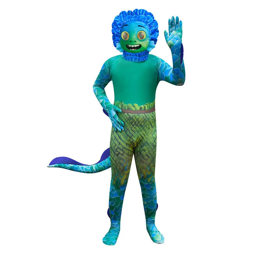 Luca Cosplay Anime Costumi Di Halloween Per Bambini Pesce Di Mare Mostro Tute Personaggio Bambini Carnevale Vestito Da Partito Travestimento