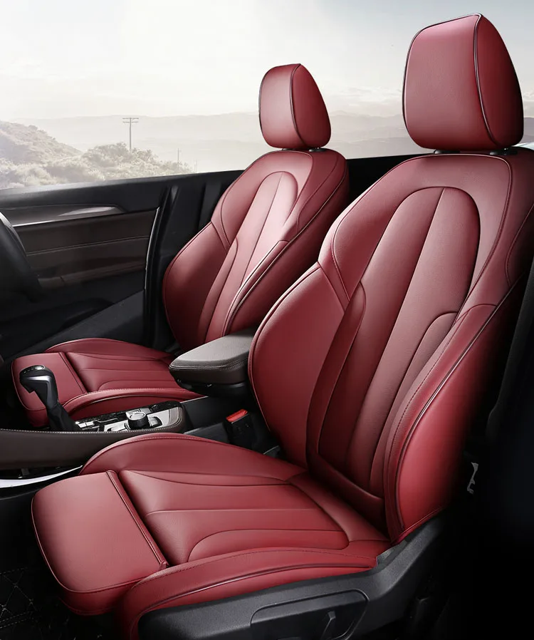 맞춤형 자동차 시트 커버 세트, 가죽 풀 세트, BMW x5 x6 z4 e53 e70 e71 e72 e85 e86 e89 f15, 핑크 오렌지 브라운, 자동차 액세서리