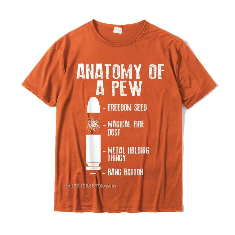 Geek Top T-shirts Casual Short Sleeve Brand New Crew Neck 100% Cotton Tops T Shirt Print Tee Shirt for Students Fall Anatomy Of A Pew Funny Weapon Gun Bullet-Proof Gift T-Shirt__4413 orange