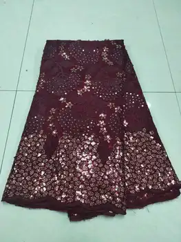 

French sequin lace fabric 2020 high-quality lace African lace fabric, used for weddings Nigerian tulle lace material PM39211