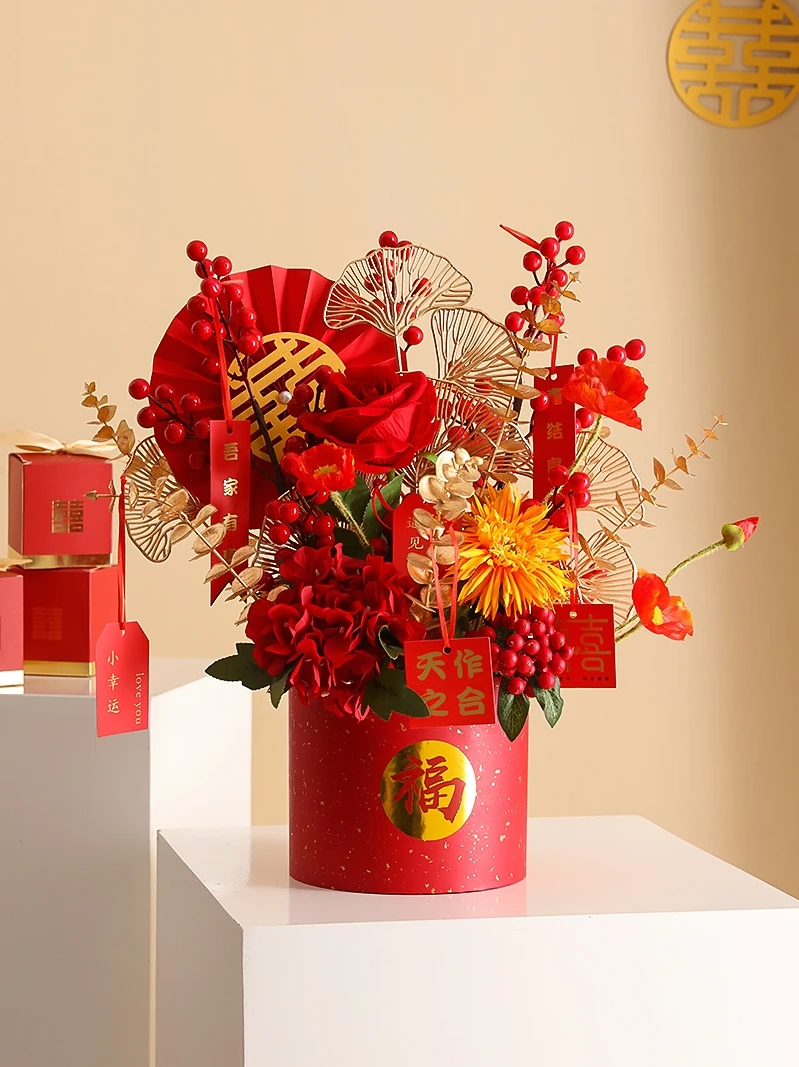 2022 Chinese New Year Of The Tiger Decoration Festive New Year Floral Decoration Artificial