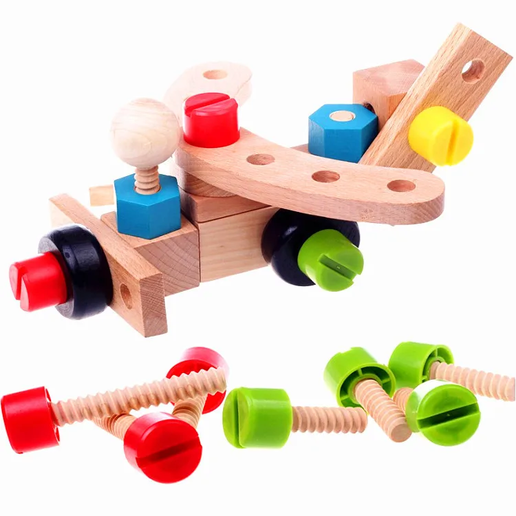 

Wooden Flexible Nut Combination Assembled Building Blocks Screw Car Tool Assembly Robot Disassembly