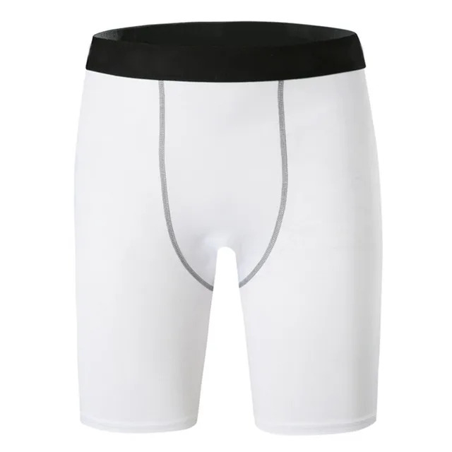 Men Compression Shorts Running Tights Man Quick Dry Gym Fitness Sport Running Male Shorts white