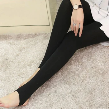 

2020 Women Autumn Winter Thick Warm Legging Brushed Lining Stretch Fleece Pants Trample Feet Leggings High Elasticity Leggings
