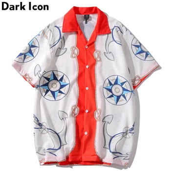 

Dark Icon Hawaiian Shirt Men Printed Short Sleeve Beach Shirts Short Sleeve Hip Hop Blouse Male Streetwear Clothing S~2XL