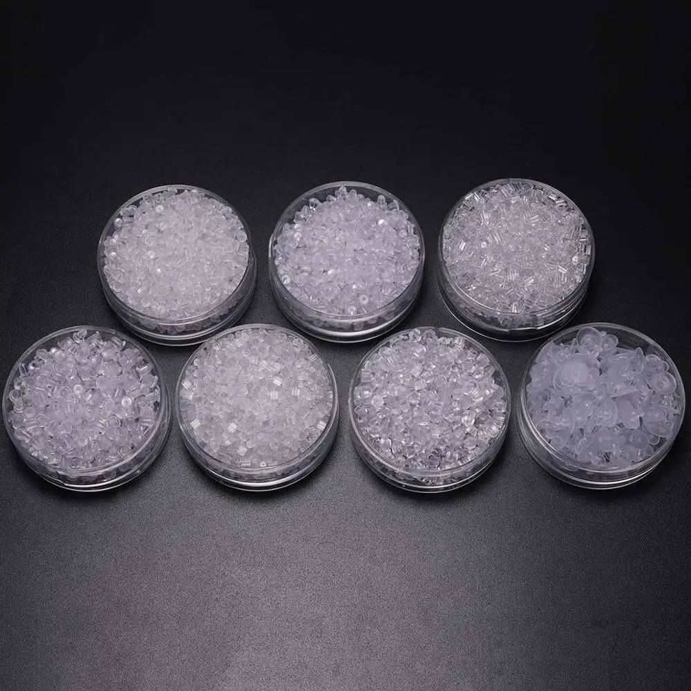 

1 Box/Lot DIY Earrings Accessories Rubber Back Silicone Round Ear Plugging Blocked DIY Jewelry Making Findings (Contain Box)