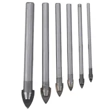 6Pcs Silver Glass Drill Bit 3mm/ 4mm/5mm/6mm/8mm/10mm Silver Spear Head Glass Drill Bits Ceramic Tiles Drill Bit Set 6Pcs Silver Glass Drill Bit 3mm/ 4mm/5mm/6mm/8mm/10mm Silver Spear Head Glass Drill Bits Ceramic Tiles Drill Bit Set
