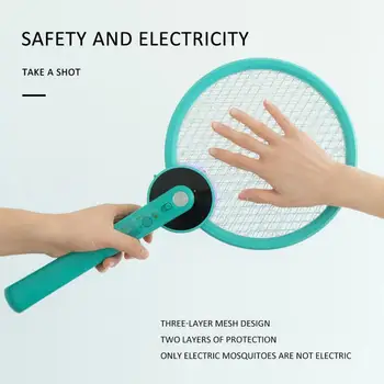 

2020 Hot Sale Electric Mosquito Swatter USB Foldable Handheld Electric Silent Bug Zapper Racket Insects Killer Home