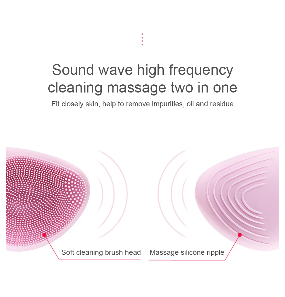 Mini Electric Cleansing Brush Silicone Sonic Cleansing Milk Deep Pore Cleansing Skin Massager Cleansing Brush