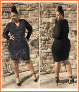 Летние сексуальные Клубные женские платья, OL Lady black, плюс размер, 4XL, 5XL, облегающее платье с блестками, женское Сетчатое Прозрачное платье с длинным рукавом, Vestido