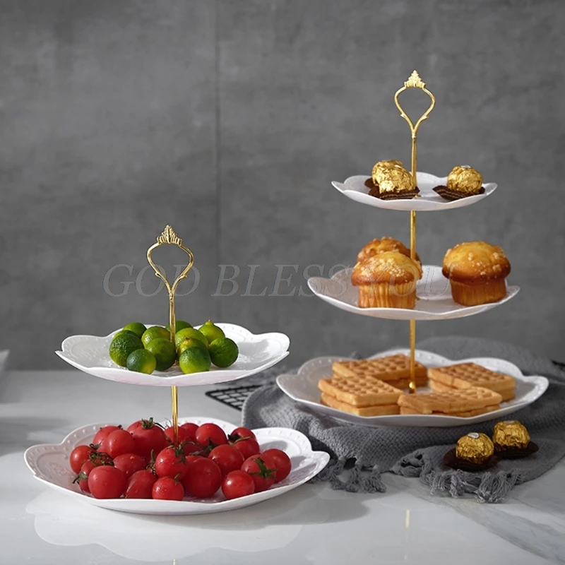 Detachable Cake Stand European Style 3 Tier Pastry Cupcake Fruit Plate Serving Dessert Holder Wedding Party Home Decor cake stand
